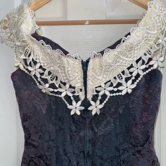 Vintage Scott McClintock Sleeveless Top 5/6 Lace Pearl Drop Luxury Victorian - Picture 4 of 9